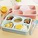 Bento Box Lunch Containers For Kids and Adults - Microwave & Dishwasher Safe - 10 Set Cute Food Picks By ROUNDSQUARE(Blue)
