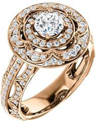 18K Rose Gold Round Cut Diamond Ring -- LIFETIME WARRANTY