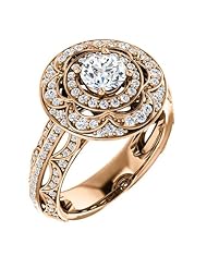 10K Rose Gold Round Cut Diamond Ring -- LIFETIME WARRANTY