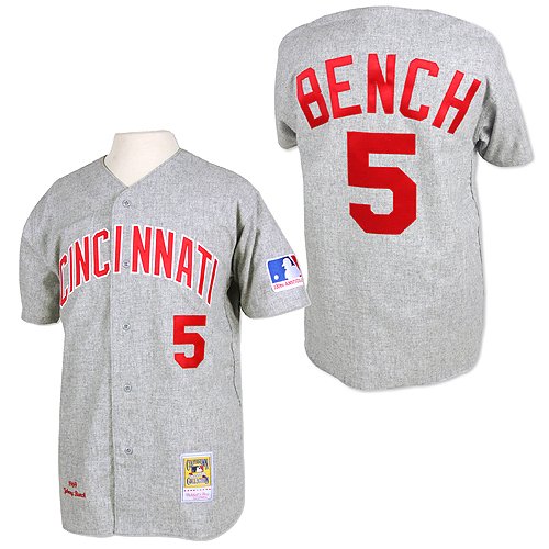 Cincinnati Reds Authentic 1969 Johnny Bench Road Jersey By Mitchell & Ness 40