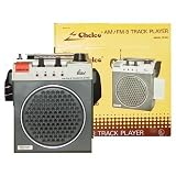 Chelco Portable 8 Track Tape Player with AM / FM Radio + Shoulder Strap & Earbud
