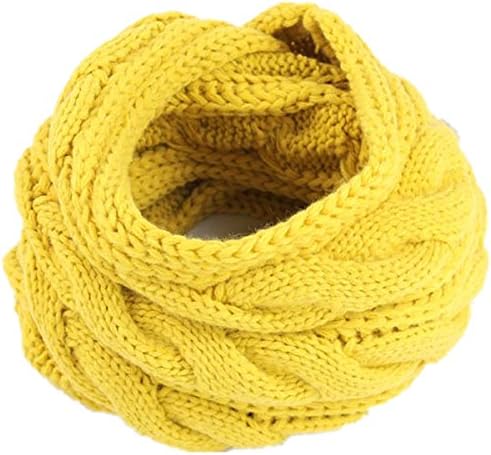 American Trend Chunky Thick Knitted Fashion Eternity Infinity Loop Scarf Yellow