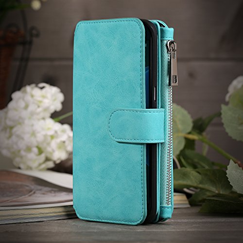 Galaxy Note 5 Case, Note 5 Case iNNEXT Note 5 Wallet Case Premium PU Leather Folio Book Style Multiple Card Slots Cash Pocket with Magnetic Closure Case Cover for Samsung Galaxy Note 5 (Green)