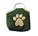 Woofhoof Dog Tag Silencer, Green Pawprint - Quiet Noisy Pet Tags - Fits Up to Four Pet IDs - Dog Tag Cover Protects Metal Pet IDs, Made of Durable Nylon, Universal Fit, Machine Washable