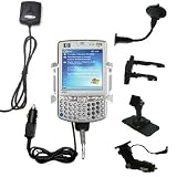 Car / Auto Multi Adapter Mount Holder GPS Navigation Kit for the HP iPAQ hw6515 with built in charger - Gomadic Brand