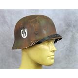 Aged German WWII M35 Steel Helmet- Single Decal Autumn Camouflage 