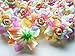 (100) Silk Light Rainbow Roses Flower Head - 1.75
