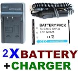 NEEWER® 2X NP-20 Batteries + Charger Set for Casio Exilim Card EX-S500, EX-S600, EX-S770, EX-S880 & MORE!