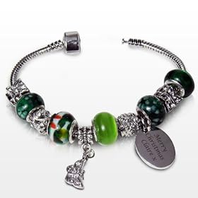 Personalised Womens Emerald Charm Bracelet 18cm Great Gift Idea for Sister Wife and Girl Birthday Christmas