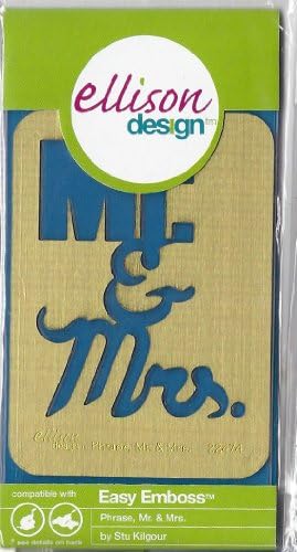 Ellison Design Easy Emboss Stencil - Phrase, Mr. & Mrs.