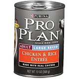 Pro Plan Canned Dog Food, Adult Large Breed Chicken and Rice Entrée Chunks in Gravy (Pack...