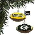 GREEN BAY PACKERS OFFICIAL MINI FOOTBALL CHRISTMAS ORNAMENT SET (4)