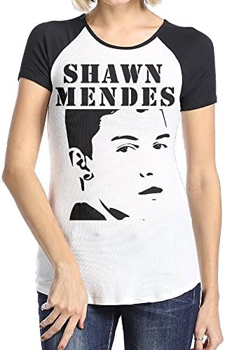 Shawn Mendes Black Woman's 100% Cotton Raglan Shirts For Girlfriend