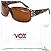Vox Women's Polarized Sunglasses Designer Fashion Rhinestones Free Microfiber Pouch