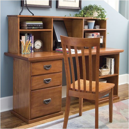 Riverside Furniture Basics Office Series Basics 66" W Desk with Storage Deck in Vogue Cherry