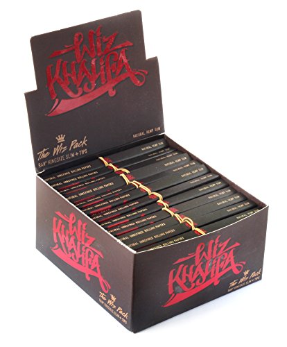 1 box - WIZ KHALIFA new RAW CONNOISSEUR King size Hemp Rolling paper + TIPS