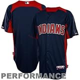 MLB Cleveland Indians Adult Short Sleeve Authentic Button Front Batting Practice (Pending, X-Large)