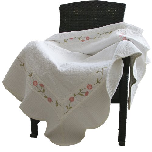 Greenland Home Guinevere Quilted Embroidered Throw