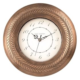 Chaney Instruments 12-Inch Molded Antique Brass Wall Clock