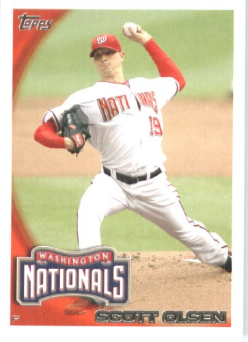 2010 Topps Update Baseball Card #US-224 Scott Olsen - Washington Nationals / MLB Trading Card in Screwdown Case