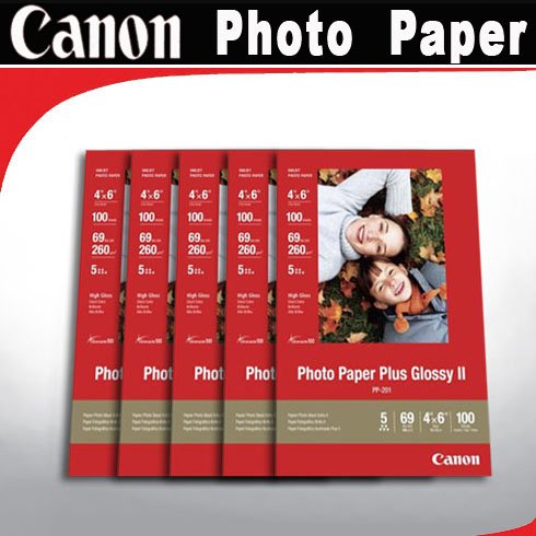Canon Photo Paper Plus Glossy II 4 x 6 100 Sheets Per pack(2311B023) - Bulk 5 Pack (500)