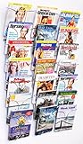 Literature Storage Racks, 21-Pocket Brochure Holders for 8.5 x 11 Magazines, Wall Mounted - Chrome Finish