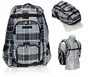 [ SPKY ] SPOOKY Rucksack SQUARE mit Laptop Polsterfach [15,4 + 17 Zoll: 42 cm  x 28 cm ] Schulrucksack  /// Blau - Grau Karo