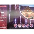 Christmas 40 Bulb LED Frosty Icicle Lights (Blue and White)