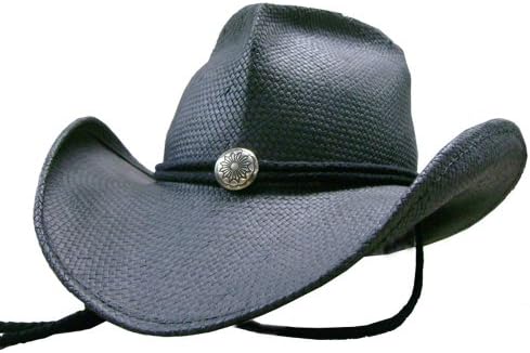 Medium Black Soft Toyo Cord and Concho Western Hat