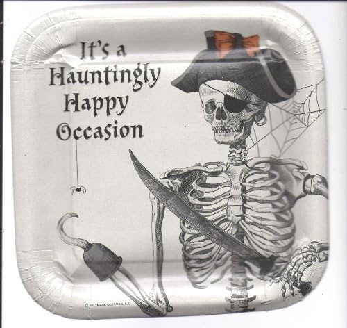 Hallmark Paper Party Plates Bony Masquerade 8 Count