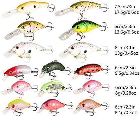 15 Pcs Top Quality Fishing Hard Lures Crankbaits
