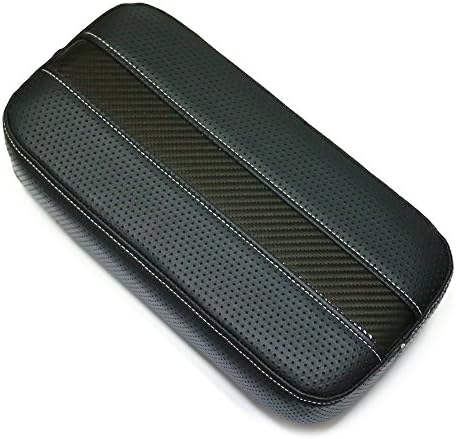 Sports Carbon Line Armrest Center Console Cushion White Stitch for Hyundai 2012-2015 Santafe Dm