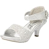 Jan 14KM Little Girls Rhinestone Heel Platform Dress Sandals