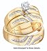 Stunning Yellow Gold 1/4 ct Diamond Trio Set For Him and Her