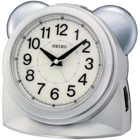 Seiko Bedside Alarm Clock Silver-Tone Metallic Case #QHK021SLH