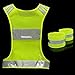 Reflective Vest for Running or Cycling With Pocket, Two 3M Safety Reflective Bands, High Visibility Gear Motorcycle Walking Jogging
