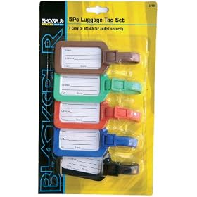 5 x LUGGAGE LABELS address tags holiday suitcase
