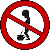 PREMIUM Aufkleber MÄNNER PINKELN IM STEHEN VERBOTEN - Keine Stehpinkler - Grösse