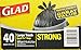 Glad Trash Bags, Large Quick-Tie Garbage Bags - Extra Strong 30 Gallon Black Trash Bag - 40 Count