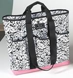 Bungalow French Twist Pocket Rocket Tote, Black/White