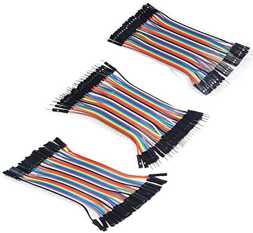 120pcs 10cm Multicolored 40pin Male to Female, 40pin Male to Male, 40pin Female to Female Breadboard Jumper Wires Ribbon Cables