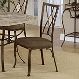 Set of 2 Dining Chairs with Diamond Back in Brown Powder Coat Finish