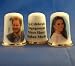 Porcelain China Collectable Thimble - Prince Harry & Meghan Markle Pair -- Free Gift Box