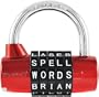 Wordlock PL-002-RD 5-Dial Padlock, Red