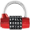 Wordlock PL-002-RD 5-Dial Padlock, Red