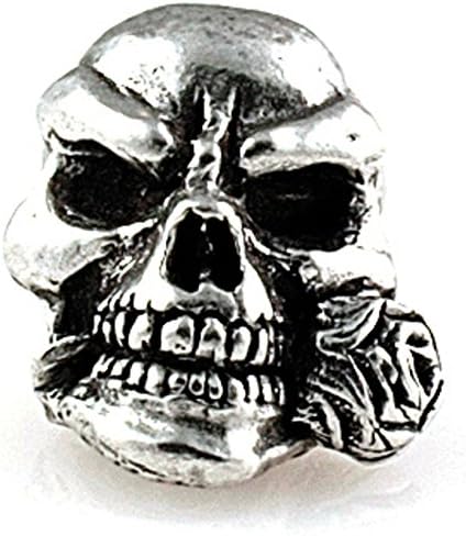 Rose Skull Bead Pewter