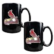 St. Louis Cardinals MLB 2pc Black Ceramic Mug Set - Primary Logo by Great American Products
