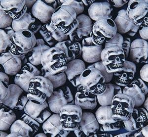 Childrens Toyshop  Toys : White Skull Pony Beads, 1/2lb (450/Bag)
