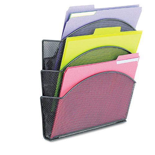 Onyx Magnetic Mesh Panel Accessories, Triple File Pocket, 13 x 4 1/3 x