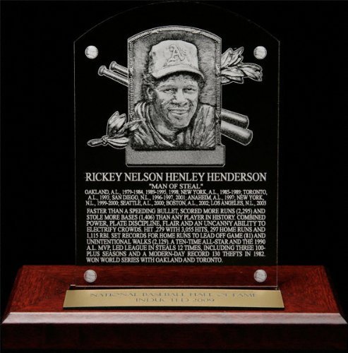 Rickey Henderson HOF Plaque Etched Acrylic Desk Top Plaque